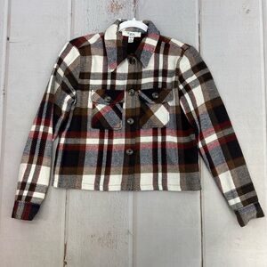 C By One. Cropped Plaid‎ Button Up Jacket SIZE XS